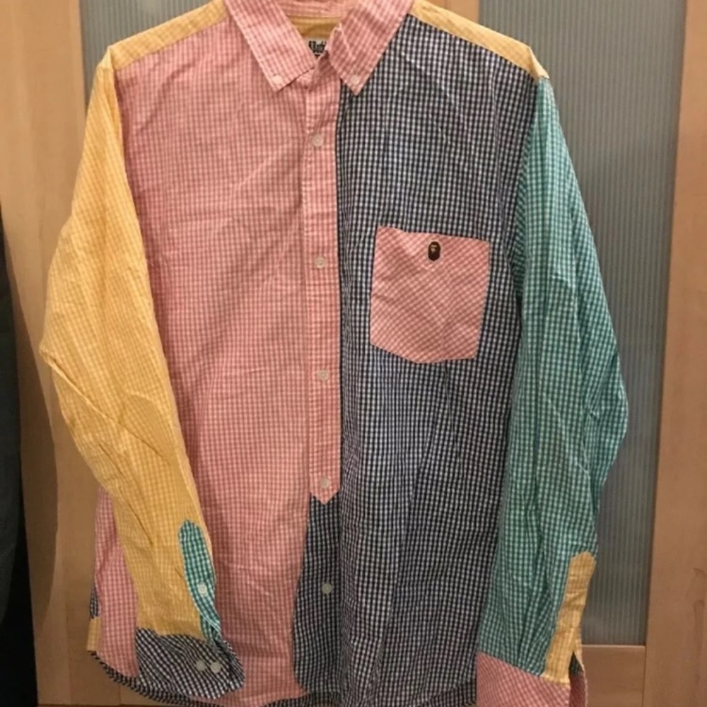 BAPE Button Down Long Sleeve SHIRT Sz XL